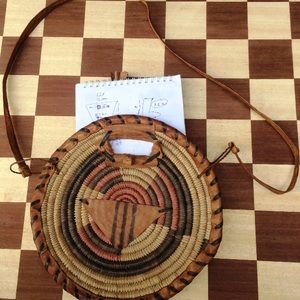 VTG African Handwoven Round Woven Sisal Bag